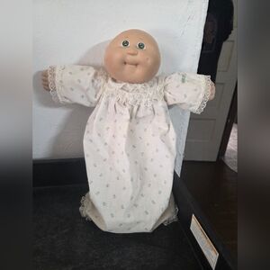 1982 Cabbage Patch Doll with White Floral Gown And Booties